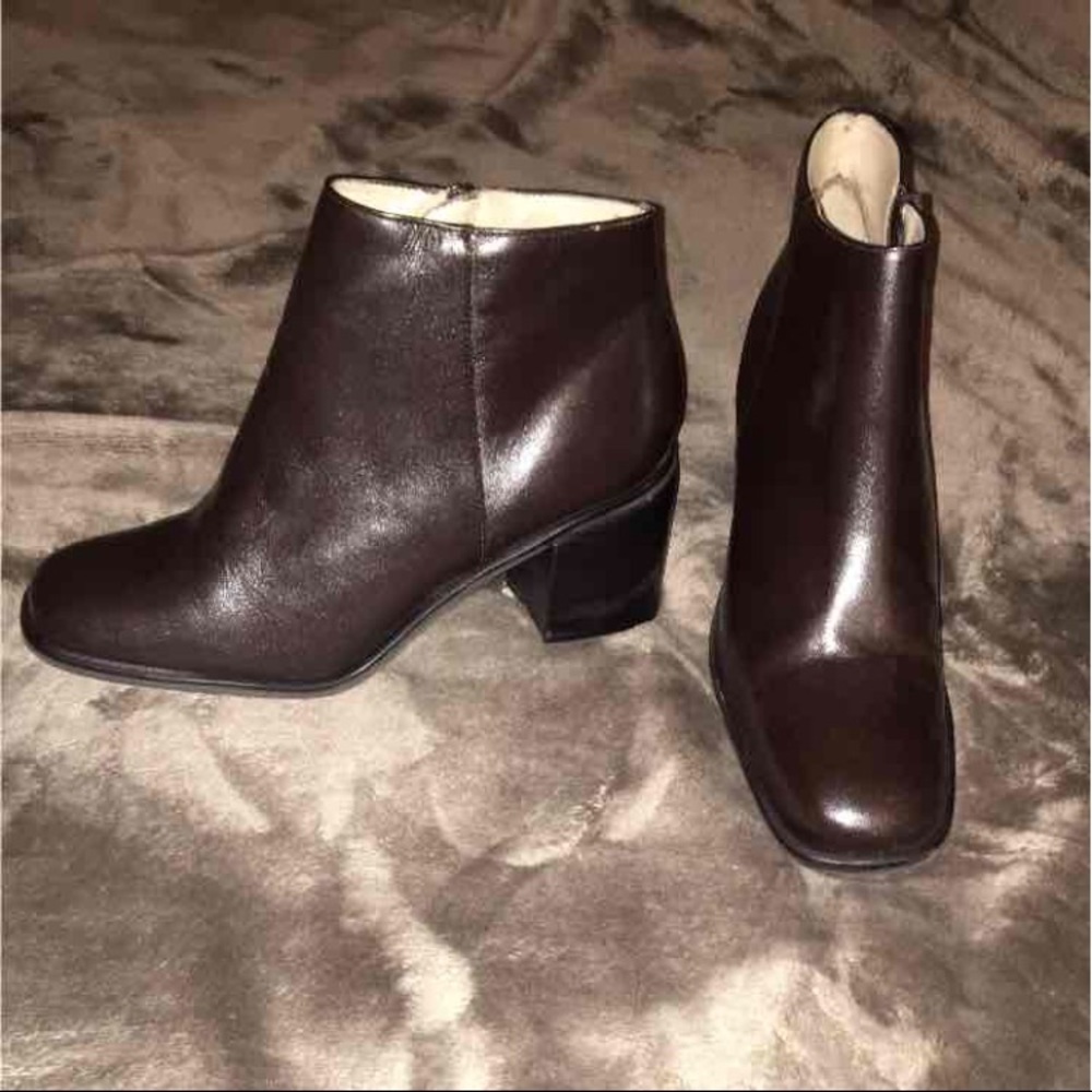 INC International Concepts Brown Leather Booties